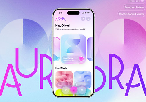 Design Awards Winner - Ping Chen, Haowei Zang - Aurora: A Music-Based Emotional Support App for ADHD Brains 