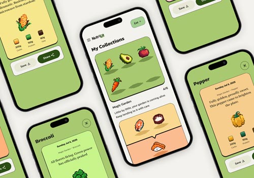 Design Awards Winner - Tianci Gong, Yanxin Chen, Zijin Zhou - Nutrica: Puzzle-Based Nutrition Journaling