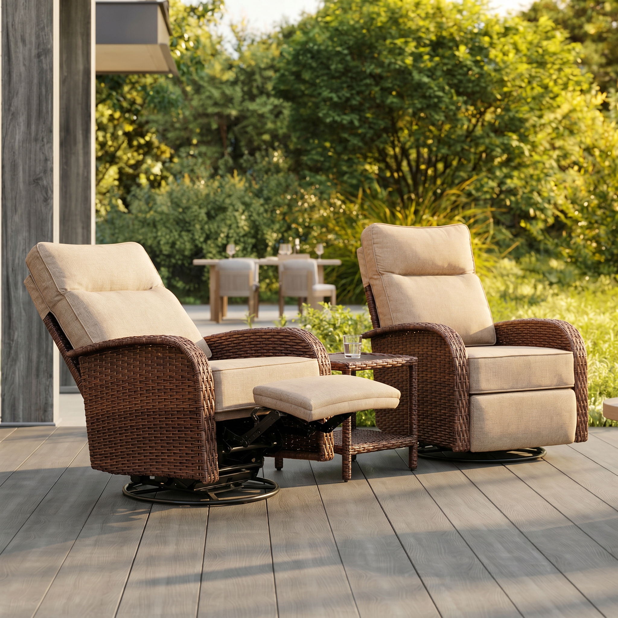 Design Awards Winner - VELSCAPE - VELSCAPE Multi-functional Outdoor Swivel Glider Recliner