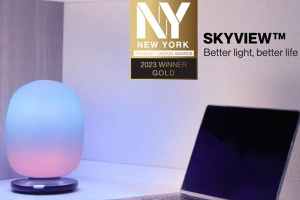 NY Product Design Awards News - The SKYVIEW wellness table lamp was honored with Gold Award for Lighting Innovation.